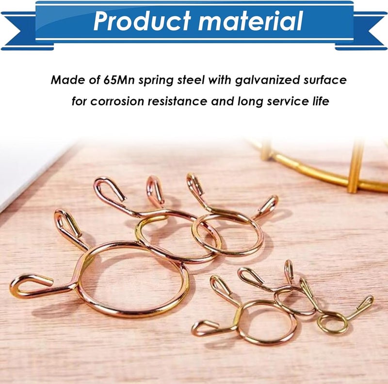 Eoppen 330pcs 5-13mm Spring Hose Clamps Small Hose Clamps Fuel Line Hose Water Pipe Air Tubing Spring Clips Clamps Assortment Kit (9 Sizes) - Image 3